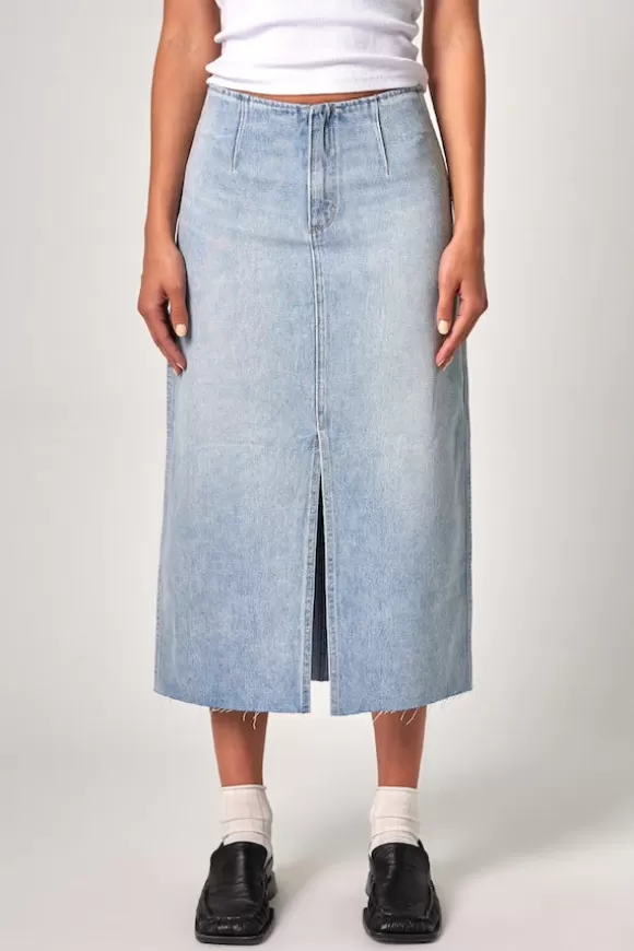 Women Neuw Denim Denim-Recut Maxi Skirt Light Vintage Indigo